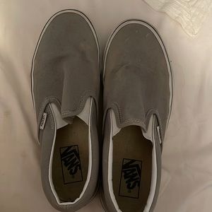 gray slip on vans SIZE 8.5 (womens) 7.0 (mens) UNISEX barely worn/good condition